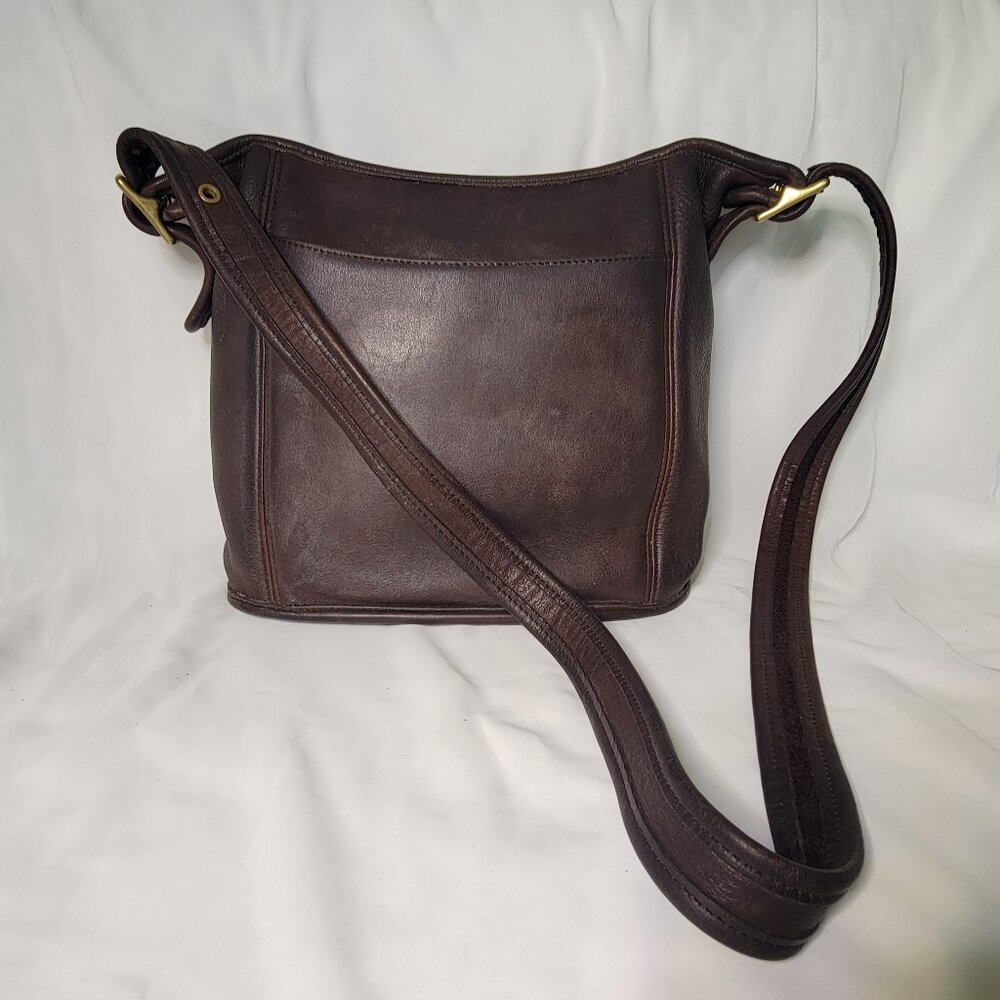 Vintage Coach Legacy Slim Duffle Bag Dark Brown Leather 1990s Made in USA